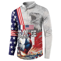 French-American Heritage Month Button Sweatshirt National Flags Style with Rooster and Bald Eagle - Wonder Print Shop