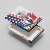 French-American Heritage Month Canvas Wall Art National Flags Style with Rooster and Bald Eagle - Wonder Print Shop