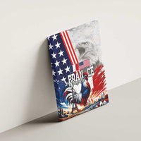 French-American Heritage Month Canvas Wall Art National Flags Style with Rooster and Bald Eagle - Wonder Print Shop