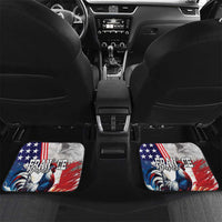 French-American Heritage Month Car Mats National Flags Style with Rooster and Bald Eagle - Wonder Print Shop