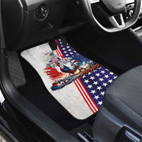 French-American Heritage Month Car Mats National Flags Style with Rooster and Bald Eagle - Wonder Print Shop