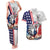 French-American Heritage Month Couples Matching Tank Maxi Dress and Hawaiian Shirt National Flags Style with Rooster and Bald Eagle - Wonder Print Shop