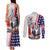 French-American Heritage Month Couples Matching Tank Maxi Dress and Long Sleeve Button Shirt National Flags Style with Rooster and Bald Eagle - Wonder Print Shop