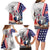 French-American Heritage Month Family Matching Long Sleeve Bodycon Dress and Hawaiian Shirt National Flags Style with Rooster and Bald Eagle - Wonder Print Shop