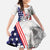 French-American Heritage Month Family Matching Off Shoulder Maxi Dress and Hawaiian Shirt National Flags Style with Rooster and Bald Eagle - Wonder Print Shop