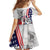 French-American Heritage Month Family Matching Off Shoulder Maxi Dress and Hawaiian Shirt National Flags Style with Rooster and Bald Eagle - Wonder Print Shop