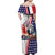 French-American Heritage Month Family Matching Off Shoulder Maxi Dress and Hawaiian Shirt National Flags Style with Rooster and Bald Eagle - Wonder Print Shop