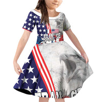 French-American Heritage Month Family Matching Off Shoulder Short Dress and Hawaiian Shirt National Flags Style with Rooster and Bald Eagle - Wonder Print Shop