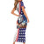 French-American Heritage Month Family Matching Short Sleeve Bodycon Dress and Hawaiian Shirt National Flags Style with Rooster and Bald Eagle - Wonder Print Shop