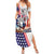 French-American Heritage Month Family Matching Summer Maxi Dress and Hawaiian Shirt National Flags Style with Rooster and Bald Eagle - Wonder Print Shop