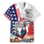 French-American Heritage Month Family Matching Tank Maxi Dress and Hawaiian Shirt National Flags Style with Rooster and Bald Eagle - Wonder Print Shop