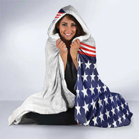 French-American Heritage Month Hooded Blanket National Flags Style with Rooster and Bald Eagle - Wonder Print Shop