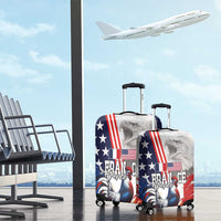 French-American Heritage Month Luggage Cover National Flags Style with Rooster and Bald Eagle - Wonder Print Shop