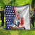 French-American Heritage Month Quilt National Flags Style with Rooster and Bald Eagle - Wonder Print Shop