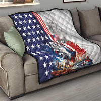 French-American Heritage Month Quilt National Flags Style with Rooster and Bald Eagle - Wonder Print Shop