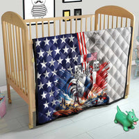 French-American Heritage Month Quilt National Flags Style with Rooster and Bald Eagle - Wonder Print Shop