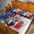 French-American Heritage Month Quilt Bed Set National Flags Style with Rooster and Bald Eagle - Wonder Print Shop