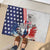 French-American Heritage Month Rubber Doormat National Flags Style with Rooster and Bald Eagle - Wonder Print Shop