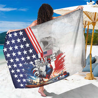 French-American Heritage Month Sarong National Flags Style with Rooster and Bald Eagle - Wonder Print Shop