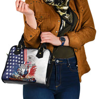 French-American Heritage Month Shoulder Handbag National Flags Style with Rooster and Bald Eagle - Wonder Print Shop
