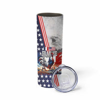 French-American Heritage Month Skinny Tumbler National Flags Style with Rooster and Bald Eagle - Wonder Print Shop