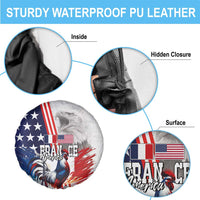 French-American Heritage Month Spare Tire Cover National Flags Style with Rooster and Bald Eagle - Wonder Print Shop