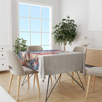 French-American Heritage Month Tablecloth National Flags Style with Rooster and Bald Eagle - Wonder Print Shop