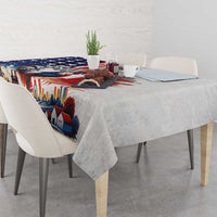 French-American Heritage Month Tablecloth National Flags Style with Rooster and Bald Eagle - Wonder Print Shop