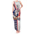 French-American Heritage Month Tank Maxi Dress National Flags Style with Rooster and Bald Eagle - Wonder Print Shop