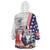 French-American Heritage Month Wearable Blanket Hoodie National Flags Style with Rooster and Bald Eagle - Wonder Print Shop