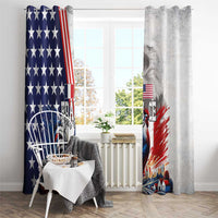 French-American Heritage Month Window Curtain National Flags Style with Rooster and Bald Eagle - Wonder Print Shop
