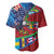 Caribbean-American Heritage Month Baseball Jersey National Flags Ribbon Wave Style with US Flag Eagle - Wonder Print Shop