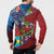Caribbean-American Heritage Month Button Sweatshirt National Flags Ribbon Wave Style with US Flag Eagle - Wonder Print Shop