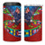 Caribbean-American Heritage Month 4 in 1 Can Cooler Tumbler National Flags Ribbon Wave Style with US Flag Eagle - Wonder Print Shop