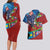 Caribbean-American Heritage Month Couples Matching Long Sleeve Bodycon Dress and Hawaiian Shirt National Flags Ribbon Wave Style with US Flag Eagle - Wonder Print Shop