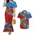Caribbean-American Heritage Month Couples Matching Mermaid Dress and Hawaiian Shirt National Flags Ribbon Wave Style with US Flag Eagle - Wonder Print Shop