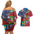 Caribbean-American Heritage Month Couples Matching Off Shoulder Short Dress and Hawaiian Shirt National Flags Ribbon Wave Style with US Flag Eagle - Wonder Print Shop