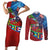 Caribbean-American Heritage Month Couples Matching Short Sleeve Bodycon Dress and Long Sleeve Button Shirt National Flags Ribbon Wave Style with US Flag Eagle - Wonder Print Shop