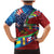 Caribbean-American Heritage Month Family Matching Mermaid Dress and Hawaiian Shirt National Flags Ribbon Wave Style with US Flag Eagle - Wonder Print Shop