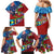 Caribbean-American Heritage Month Family Matching Mermaid Dress and Hawaiian Shirt National Flags Ribbon Wave Style with US Flag Eagle - Wonder Print Shop