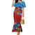 Caribbean-American Heritage Month Family Matching Mermaid Dress and Hawaiian Shirt National Flags Ribbon Wave Style with US Flag Eagle - Wonder Print Shop
