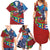 Caribbean-American Heritage Month Family Matching Summer Maxi Dress and Hawaiian Shirt National Flags Ribbon Wave Style with US Flag Eagle - Wonder Print Shop