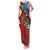 Caribbean-American Heritage Month Family Matching Tank Maxi Dress and Hawaiian Shirt National Flags Ribbon Wave Style with US Flag Eagle - Wonder Print Shop
