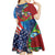 Caribbean-American Heritage Month Kid Short Sleeve Dress National Flags Ribbon Wave Style with US Flag Eagle - Wonder Print Shop