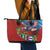 Caribbean-American Heritage Month Leather Tote Bag National Flags Ribbon Wave Style with US Flag Eagle - Wonder Print Shop