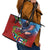 Caribbean-American Heritage Month Leather Tote Bag National Flags Ribbon Wave Style with US Flag Eagle - Wonder Print Shop
