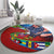 Caribbean-American Heritage Month Round Carpet National Flags Ribbon Wave Style with US Flag Eagle - Wonder Print Shop