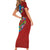 Caribbean-American Heritage Month Short Sleeve Bodycon Dress National Flags Ribbon Wave Style with US Flag Eagle - Wonder Print Shop