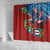 Caribbean-American Heritage Month Shower Curtain National Flags Ribbon Wave Style with US Flag Eagle - Wonder Print Shop