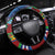 Caribbean-American Heritage Month Steering Wheel Cover National Flags Ribbon Wave Style with US Flag Eagle - Wonder Print Shop